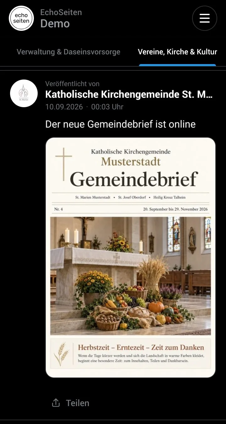 Kirchengemeinde auf EchoSeiten